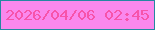 文字の大きさ：2、枠の色：2488a1、背景の色：fa88ed、文字の色：f753aa 無料ブログパーツのブログ時計