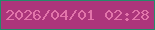 文字の大きさ：1、枠の色：248b6a、背景の色：ac357b、文字の色：e274aa 無料ブログパーツのブログ時計