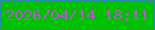 文字の大きさ：5、枠の色：248ba8、背景の色：00c101、文字の色：b558cb 無料ブログパーツのブログ時計