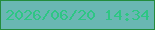 文字の大きさ：4、枠の色：248c3d、背景の色：6ab7b3、文字の色：2ec684 無料ブログパーツのブログ時計