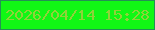 文字の大きさ：5、枠の色：249055、背景の色：11f715、文字の色：90d239 無料ブログパーツのブログ時計