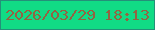 文字の大きさ：1、枠の色：249079、背景の色：11db85、文字の色：946342 無料ブログパーツのブログ時計