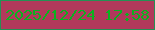 文字の大きさ：5、枠の色：249154、背景の色：b1395b、文字の色：0bb21f 無料ブログパーツのブログ時計