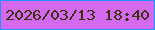 文字の大きさ：4、枠の色：2491f7、背景の色：d469f0、文字の色：3a310d 無料ブログパーツのブログ時計