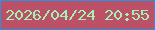 文字の大きさ：2、枠の色：2492e7、背景の色：bb5067、文字の色：a0f2b7 無料ブログパーツのブログ時計