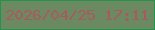 文字の大きさ：1、枠の色：24934b、背景の色：6b8a61、文字の色：a75b5f 無料ブログパーツのブログ時計