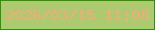 文字の大きさ：5、枠の色：249701、背景の色：adcb6e、文字の色：f3ab7b 無料ブログパーツのブログ時計