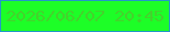 文字の大きさ：4、枠の色：2497c9、背景の色：1dfe27、文字の色：44d32c 無料ブログパーツのブログ時計