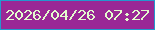 文字の大きさ：2、枠の色：2498ce、背景の色：9a2896、文字の色：e3fbce 無料ブログパーツのブログ時計