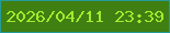 文字の大きさ：4、枠の色：249b97、背景の色：407f12、文字の色：a3eb2e 無料ブログパーツのブログ時計