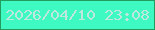 文字の大きさ：1、枠の色：249c5d、背景の色：3ef9c2、文字の色：bee8dd 無料ブログパーツのブログ時計