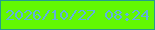 文字の大きさ：5、枠の色：249d8b、背景の色：62f802、文字の色：60b1de 無料ブログパーツのブログ時計