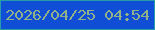 文字の大きさ：5、枠の色：249faa、背景の色：104fd5、文字の色：91b18b 無料ブログパーツのブログ時計