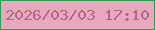 文字の大きさ：5、枠の色：24a14a、背景の色：e8a9bf、文字の色：ab6c7e 無料ブログパーツのブログ時計