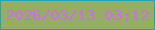 文字の大きさ：5、枠の色：24a1b2、背景の色：94ae64、文字の色：d764f2 無料ブログパーツのブログ時計