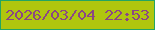 文字の大きさ：3、枠の色：24a562、背景の色：b0c60e、文字の色：8b4784 無料ブログパーツのブログ時計