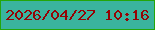 文字の大きさ：1、枠の色：24a60a、背景の色：3ab49e、文字の色：950305 無料ブログパーツのブログ時計