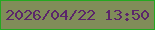 文字の大きさ：1、枠の色：24a821、背景の色：808d59、文字の色：5b266a 無料ブログパーツのブログ時計