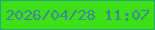 文字の大きさ：3、枠の色：24a876、背景の色：3de017、文字の色：3f8796 無料ブログパーツのブログ時計