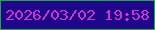 文字の大きさ：4、枠の色：24a937、背景の色：1e078d、文字の色：d035cc 無料ブログパーツのブログ時計