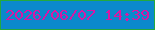 文字の大きさ：4、枠の色：24a93e、背景の色：0b89cc、文字の色：d817a5 無料ブログパーツのブログ時計