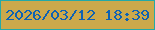 文字の大きさ：2、枠の色：24a9a7、背景の色：cca94b、文字の色：0d62b4 無料ブログパーツのブログ時計