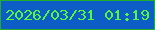 文字の大きさ：3、枠の色：24ac2c、背景の色：0c5dc5、文字の色：55f83e 無料ブログパーツのブログ時計