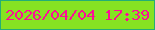 文字の大きさ：1、枠の色：24ae75、背景の色：86e222、文字の色：fd0d97 無料ブログパーツのブログ時計