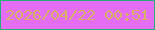 文字の大きさ：3、枠の色：24ae7b、背景の色：e56df4、文字の色：d7b06a 無料ブログパーツのブログ時計