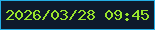 文字の大きさ：4、枠の色：24aee5、背景の色：0e1a2c、文字の色：99e42c 無料ブログパーツのブログ時計