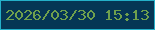 文字の大きさ：1、枠の色：24b0c9、背景の色：053655、文字の色：6fa14d 無料ブログパーツのブログ時計