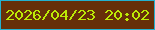 文字の大きさ：3、枠の色：24b1cf、背景の色：662f09、文字の色：bcea06 無料ブログパーツのブログ時計