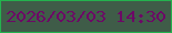 文字の大きさ：2、枠の色：24b24e、背景の色：3f5c48、文字の色：6d0866 無料ブログパーツのブログ時計