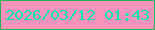 文字の大きさ：3、枠の色：24b357、背景の色：f894bb、文字の色：09e8ae 無料ブログパーツのブログ時計