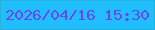 文字の大きさ：5、枠の色：24b3d8、背景の色：20beff、文字の色：6a47e7 無料ブログパーツのブログ時計