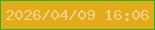 文字の大きさ：4、枠の色：24b521、背景の色：e4ab18、文字の色：efd28e 無料ブログパーツのブログ時計