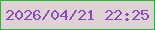 文字の大きさ：1、枠の色：24b634、背景の色：ded2d5、文字の色：8a4bbf 無料ブログパーツのブログ時計