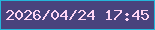 文字の大きさ：3、枠の色：24b6da、背景の色：49437d、文字の色：ffd5f4 無料ブログパーツのブログ時計