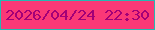 文字の大きさ：3、枠の色：24b8b2、背景の色：fa3877、文字の色：a30077 無料ブログパーツのブログ時計