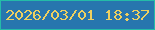 文字の大きさ：2、枠の色：24bca8、背景の色：2776ae、文字の色：eed060 無料ブログパーツのブログ時計