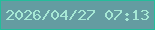 文字の大きさ：5、枠の色：24bd9b、背景の色：649ca1、文字の色：a6e8d5 無料ブログパーツのブログ時計