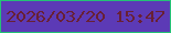 文字の大きさ：3、枠の色：24c176、背景の色：5c3ab6、文字の色：682035 無料ブログパーツのブログ時計