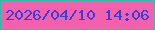 文字の大きさ：5、枠の色：24c1ac、背景の色：f360ab、文字の色：353fdd 無料ブログパーツのブログ時計