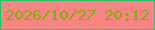 文字の大きさ：5、枠の色：24c35e、背景の色：fe8385、文字の色：82ac08 無料ブログパーツのブログ時計