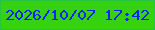 文字の大きさ：4、枠の色：24c444、背景の色：36d111、文字の色：0326f7 無料ブログパーツのブログ時計