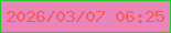 文字の大きさ：2、枠の色：24c52d、背景の色：e985b8、文字の色：f15c64 無料ブログパーツのブログ時計