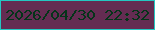 文字の大きさ：2、枠の色：24c7c2、背景の色：642c52、文字の色：043419 無料ブログパーツのブログ時計
