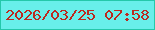 文字の大きさ：3、枠の色：24c8aa、背景の色：68efea、文字の色：bc291f 無料ブログパーツのブログ時計