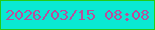 文字の大きさ：4、枠の色：24cb18、背景の色：0ae9d3、文字の色：ba4e9b 無料ブログパーツのブログ時計
