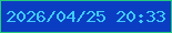文字の大きさ：5、枠の色：24cb7e、背景の色：0b3dc2、文字の色：40cbfa 無料ブログパーツのブログ時計